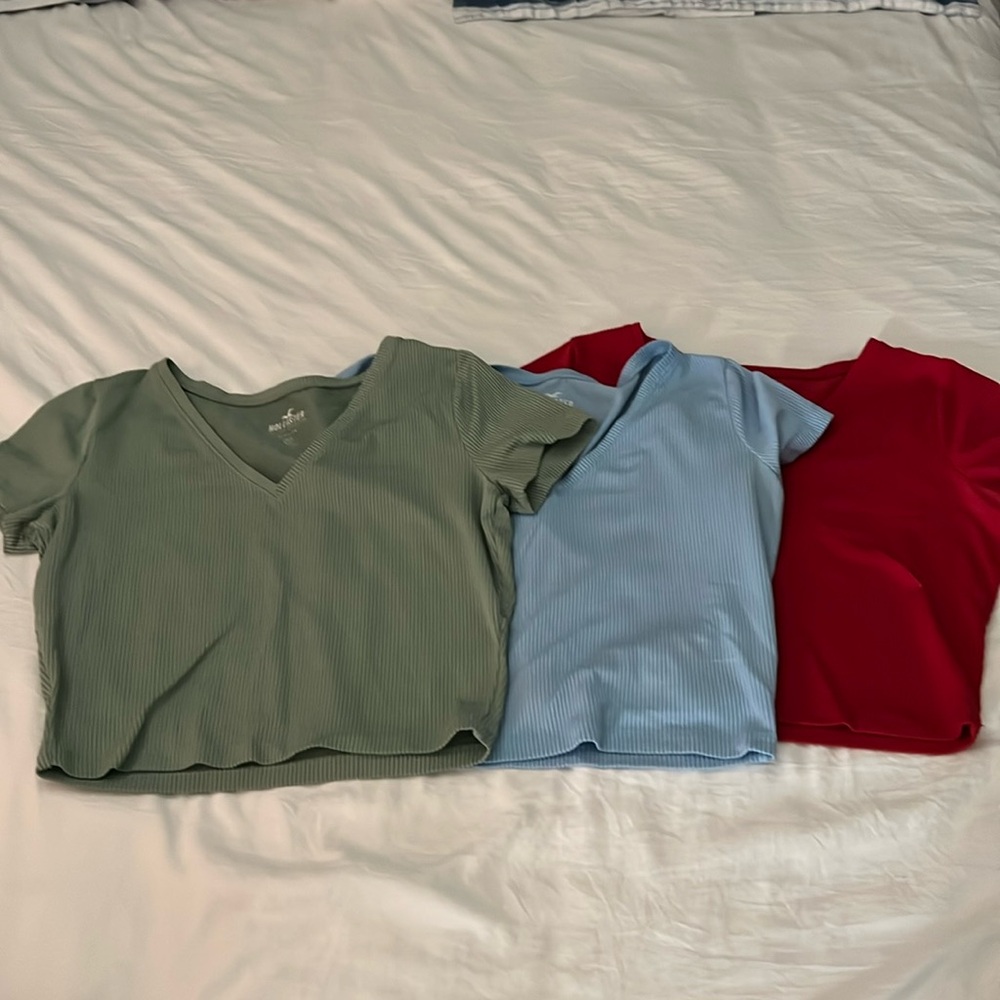 Hollister V-neck Baby Tees 3-Pack